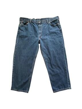 Levis 550 jeans mens relaxed fit dark wash denim straight leg 50x30 ACTUAL 50x28